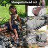 2 Pcs Midge Head Net Nylon Mosquito Head Protecting Net Midge Net Head Cover Fly Insects Bugs Preventing Cover for Outdoor Hiking Camping Fishing Climbing Walking Black view 3