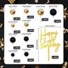 75 PCS Black and Gold Cake Decorations Balls Happy Birthday Insert Cards for DIY Cake Decoration Baby Shower Wedding Birthday Party view 2