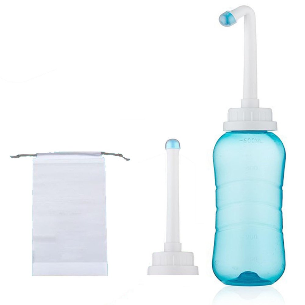 Brigtviee Peri Bottles for Postpartum Care & Perineal Douching - Portable Bidet, Perineal Bottle, Perineal Spray, 16.9 Oz/500ml Travel Bidet Bottle for Personal Hygiene Cleaning,Blue