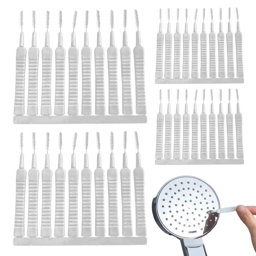Holdes Shower Cleaning Brush, Anti-Clogging Shower Head Brush Set | Multi-Functional Household Cleaning Tool for Faucets, Showerheads, and Crevices in Other Bathroom Hardware