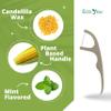 EcoYou Biodegradable Floss Picks  100 Count | Mint Dental Floss Sticks with Candelilla Wax | Eco-Friendly Teeth Cleaning view 3