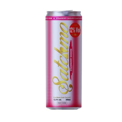 Satchmo Strawberry Daiquiri Cocktail, 12% ABV, Premium Bar Quality Cocktails, Ready To Drink, 4 x 250ml Cans (250 ml (Pack of 4), Strawberry)