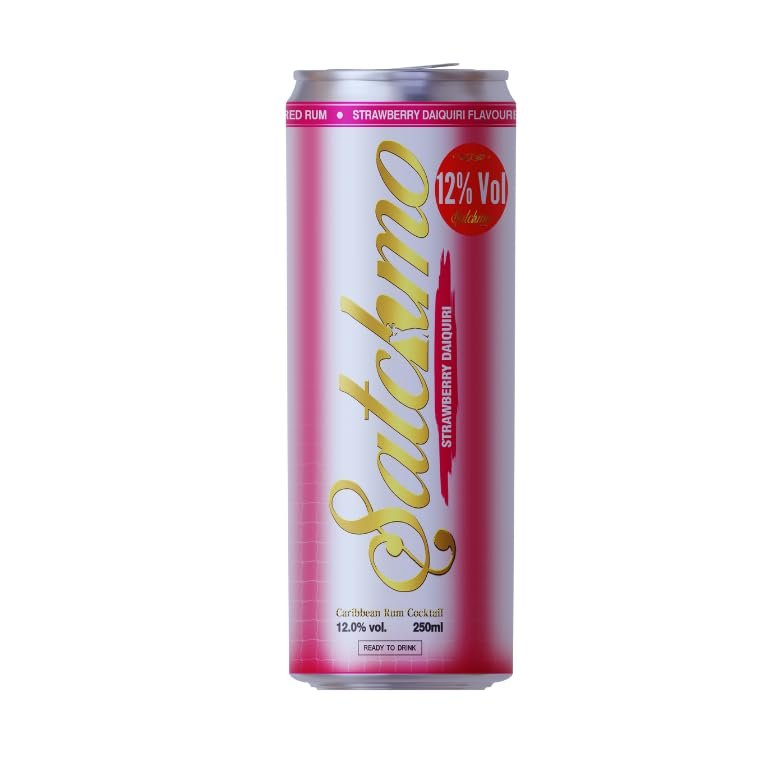 Satchmo Strawberry Daiquiri Cocktail, 12% ABV, Premium Bar Quality Cocktails, Ready To Drink, 4 x 250ml Cans (250 ml (Pack of 4), Strawberry)