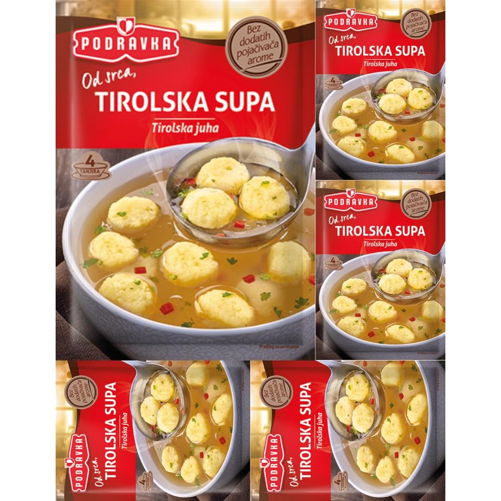 Podravka Tyrolese Soup Tirolska Juha 67 Gram x 5 Packs by Pufai Grocery