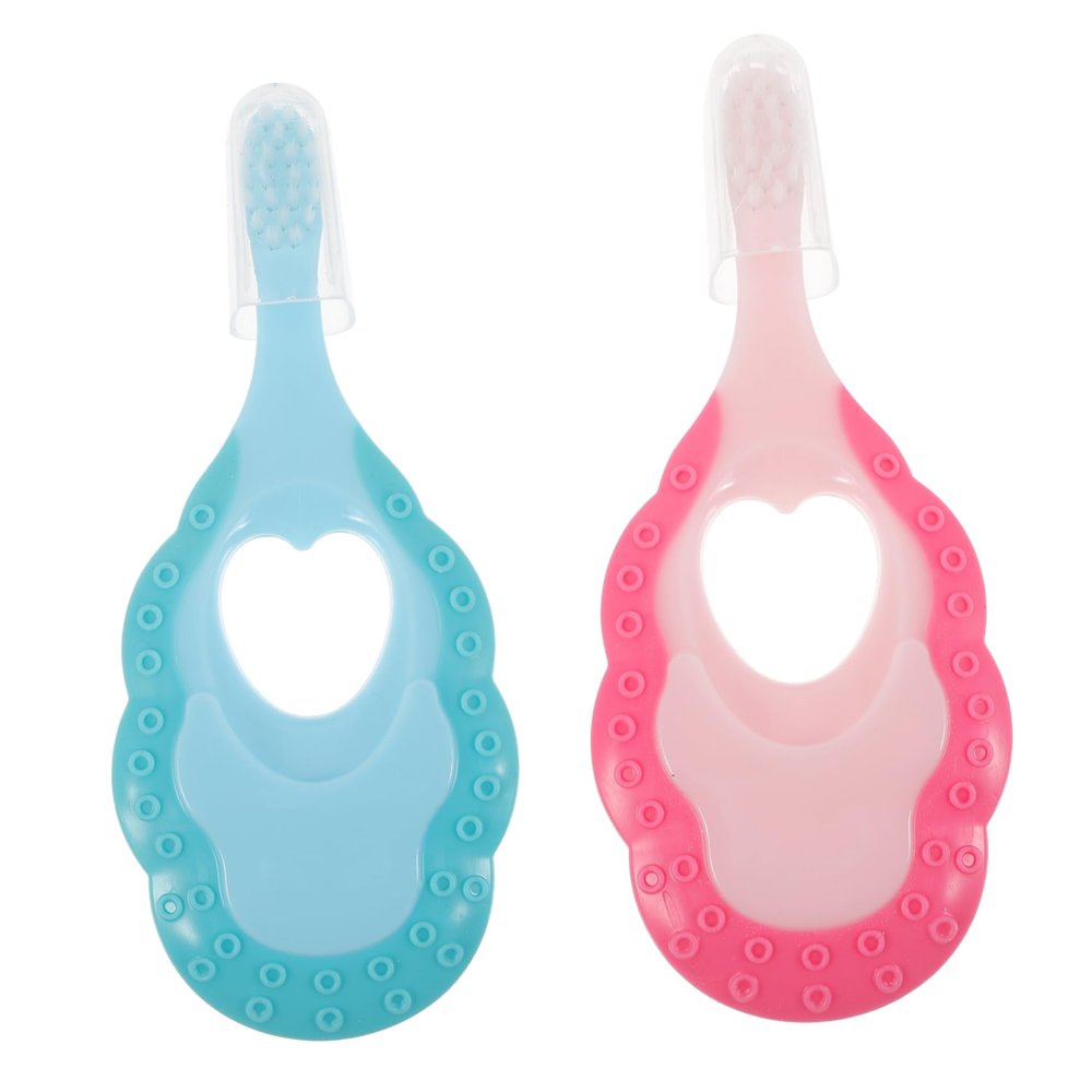 FOYTOKI 2pcs Boys and Girls Toothbrush Teething Brush Soft Brush for Toddlers Travel Toothbrush for Daily Use