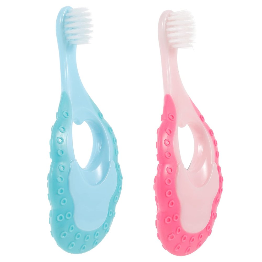 Anneome 2pcs Soft Bristle Boy Girl Toothbrushes for Years Safe and Durable Boy Girl's Oral Care Accessories Eye-catching Colors for Easy Brushing Experience Joyful Pink
