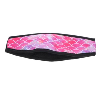 Milisten Diving Mask Strap and Neoprene Protective Cover Set, Non-slip Double-layer Hair Wrap Strap for Swim Mask, Pink Fish Scale Pattern, Suitable for Diving and Swimming Gear