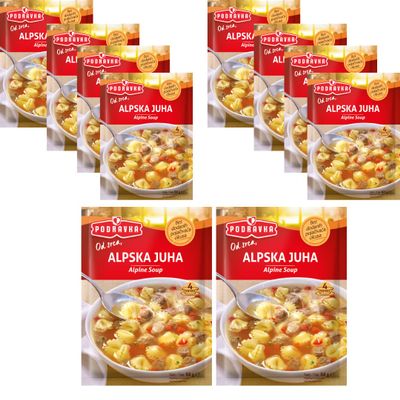 Podravka Alpine Soup Alpska Juha 64 Gram x 10 Packs by Pufai Grocery