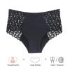 SHANJINL Women's Washable Incontinence Pants,Leakproof Heavy Flow Period Panties High Waisted Knickers Underwear Postpartum Panties Pack of 3(Size:XL) Black view 2