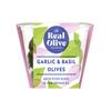 Real Olive Co Garlic & Basil Olives 50g Snack Pot - Pack of 12 | Pitted Green Olives | Healthy On-The-Go Snack | Deli Fresh to Your Door | with Cold Pressed Oil | Ready to Eat |Restaurant Quality view 2