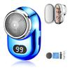 Mini Electric Shaver, Digital Display Shaver with Mirror, Portable Washable Electric Shaver, Men's Pocket Size USB Rechargeable Shavers for Travel (Blue) view 1