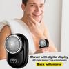 Mini Electric Shaver, Digital Display Shaver with Mirror, Portable Washable Electric Shaver, Men's Pocket Size USB Rechargeable Shavers for Travel (Blue) view 2