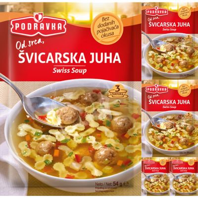Podravka Swiss Soup Svicarska Juha 54 Gram x 5 Packs by Pufai Grocery