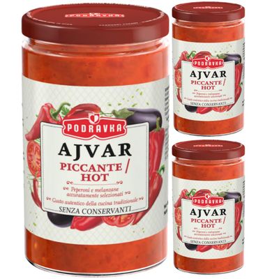 Podravka Hot Ajvar Sauce Sandwich 690 Grams x 3 Pieces by Pufai Grocery