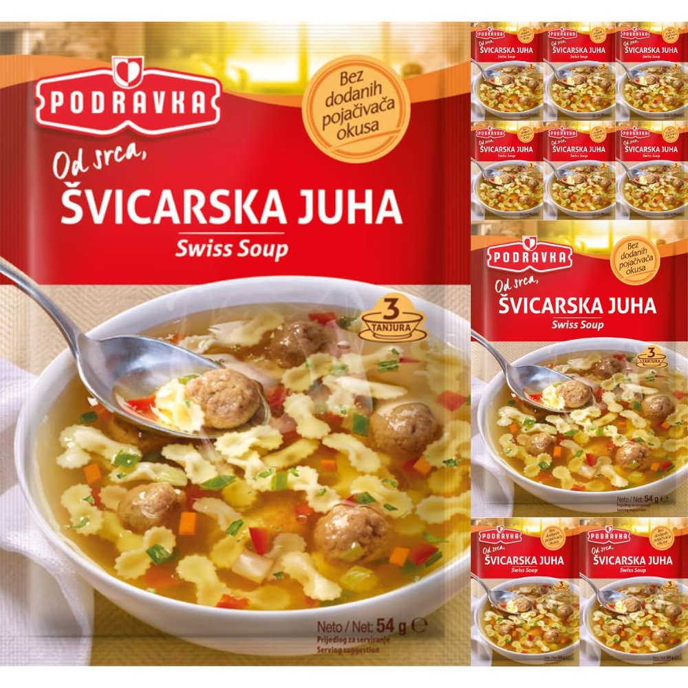 Podravka Swiss Soup Svicarska Juha 54 Gram x 10 Packs by Pufai Grocery