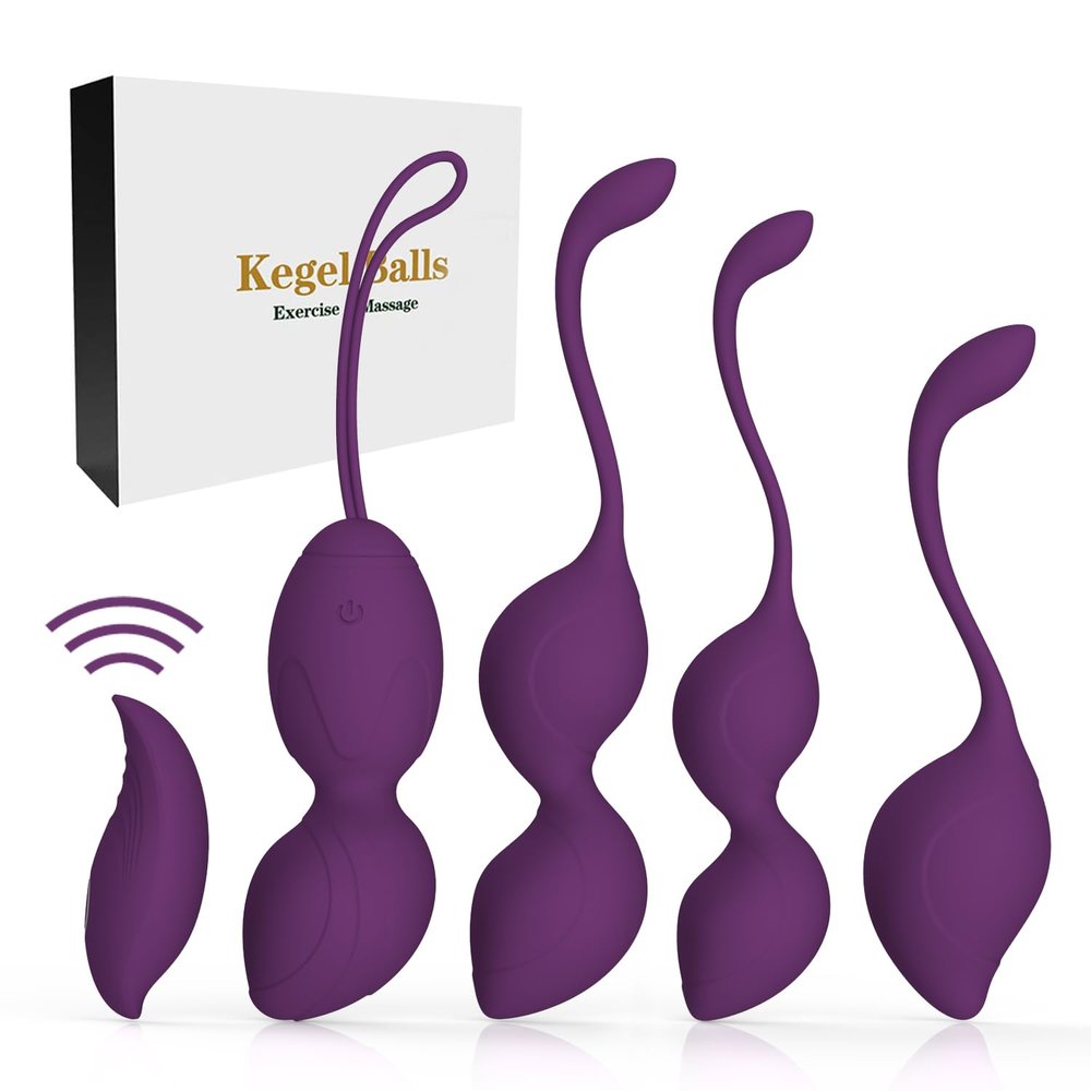 Pelvic Floor Balls Training Balls Pelvic Floor Trainer for Women Training Set - Medical Silicone Exercise Balls for Bladder Control and Pelvic Floor Exercises, Purple 4 Balls