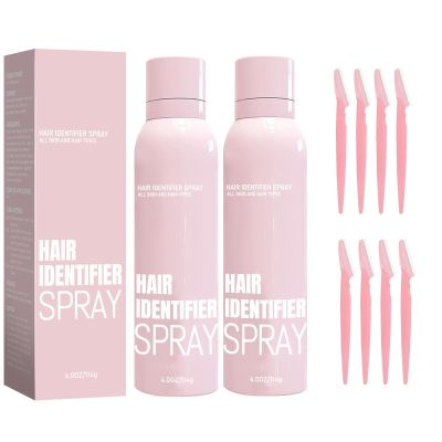 2 Pcs Hair Identifier Spray for Face Shaving, Face Hair Identifier Spray, Moisturizing and Skin Care Dermaplaner Set Spray, Dermaplaning Spray, for Face Shaving Skin Body
