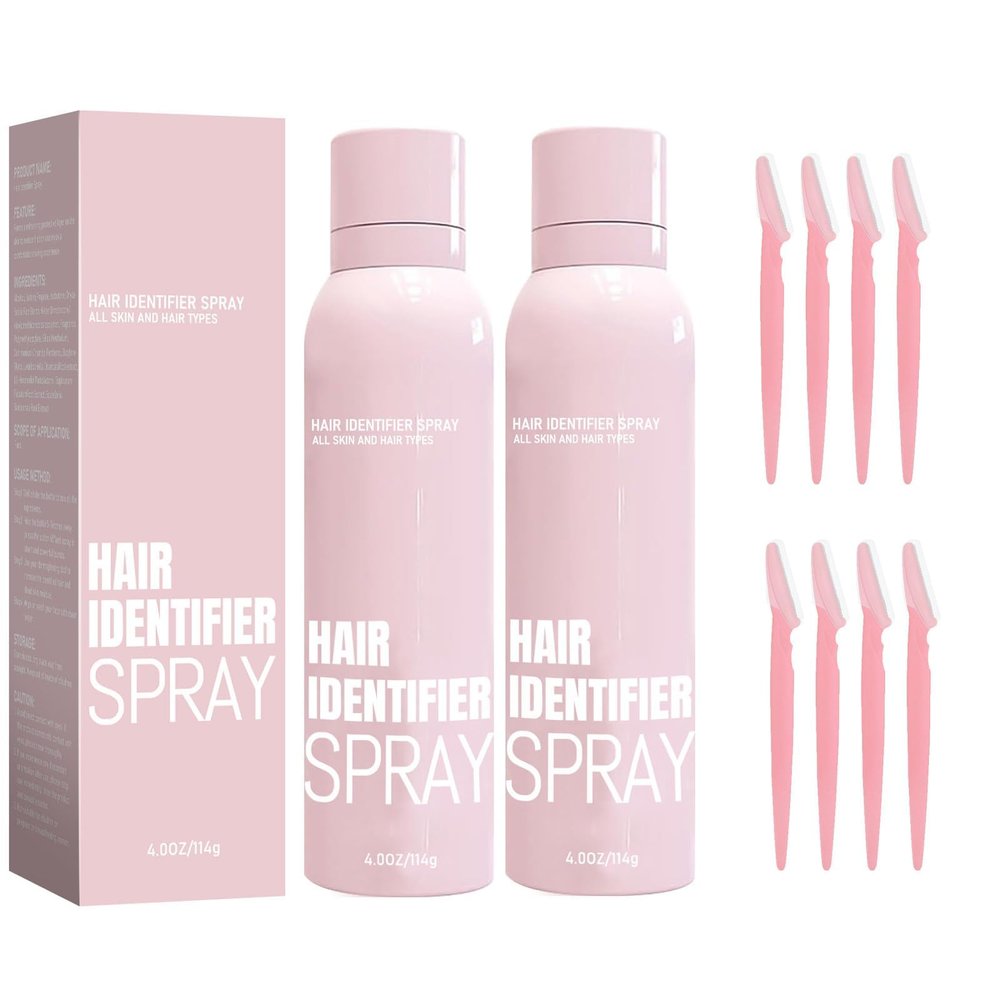 2 Pcs Hair Identifier Spray for Face Shaving, Face Hair Identifier Spray, Moisturizing and Skin Care Dermaplaner Set Spray, Dermaplaning Spray, for Face Shaving Skin Body