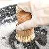 Luxylei 2pcs Wooden Dish Scrub Brushes, Pot Scrubbing Brush, Round Mini Dish Brush, Kitchen Cleaning Scrubbers for Cleaning Pots, Pans, Plate view 2