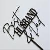 Best Husband and Dad Acrylic Charm Cake Topper Acrylic Father's Day Cake Topper Decorations ACRYLIC Husband Cake Charm (Pink Mirror Acryl) view 2