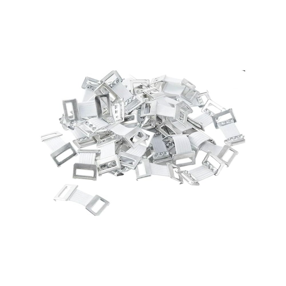 10pcs White Elastic Bandage Clips Stretch Metal Clasps for Various Types Bandages, Replaceable Wrap Fastener Clips, Latex-Free Elastic Bandages