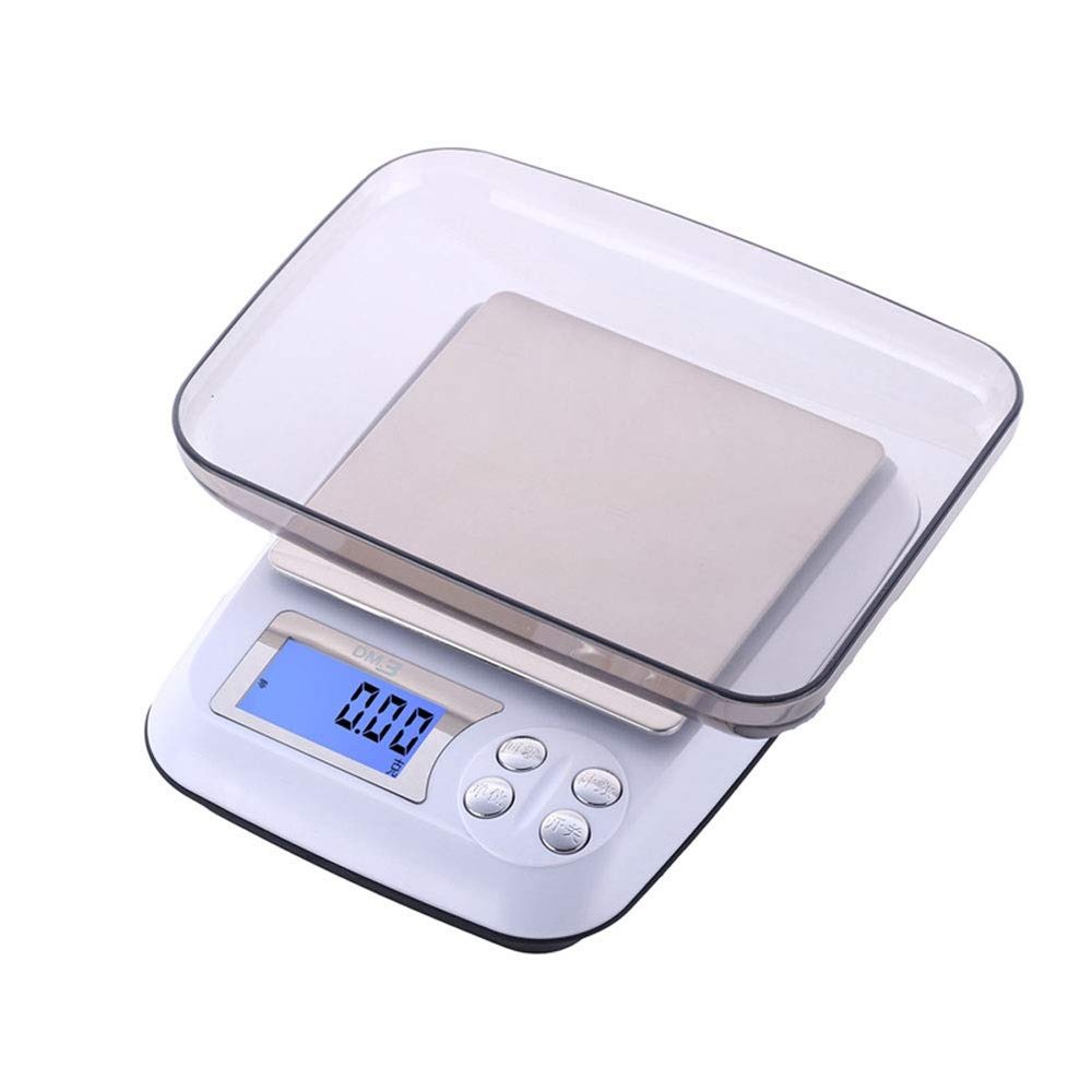 VNNHGB High Precision 0.01g Digital Kitchen Electronic Scale Stainless Steel Mini Pocket Scales for Tea Food Weighing with LCD Display Tare and Zero Funtion (3kg/0.1g)