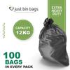 100x 360L Black Wheelie Bin Liners - Refuse Sacks | EXTRA HEAVY DUTY | 12kg Capacity- 120 Gauge, 30 Micron Waste Recycling Rubbish Dustbin Bags | Domestic & Commercial Use view 2