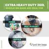 100x 360L Black Wheelie Bin Liners - Refuse Sacks | EXTRA HEAVY DUTY | 12kg Capacity- 120 Gauge, 30 Micron Waste Recycling Rubbish Dustbin Bags | Domestic & Commercial Use view 4