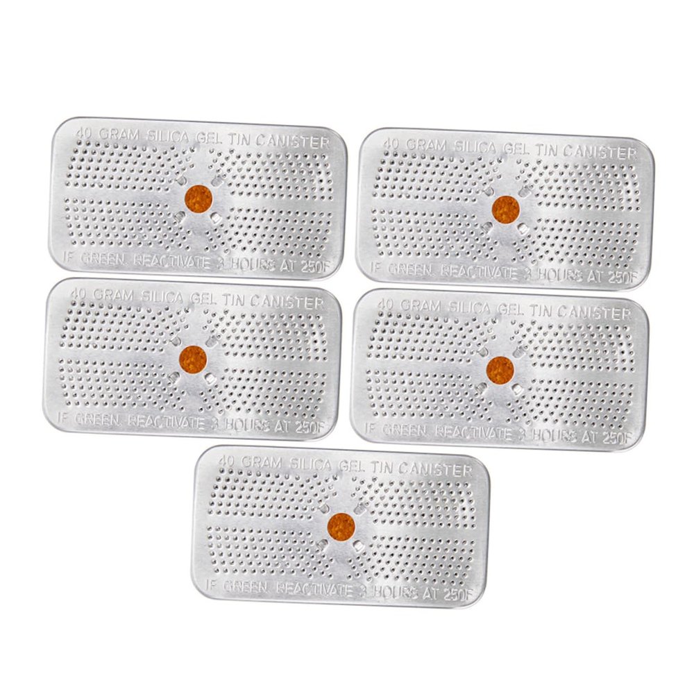 Gatuida Silica Gel Desiccant Packs 40g Orange Indicator 5pcs Reusable Moisture Absorber for Safe Camera, Toolbox, and Cabinet Storage
