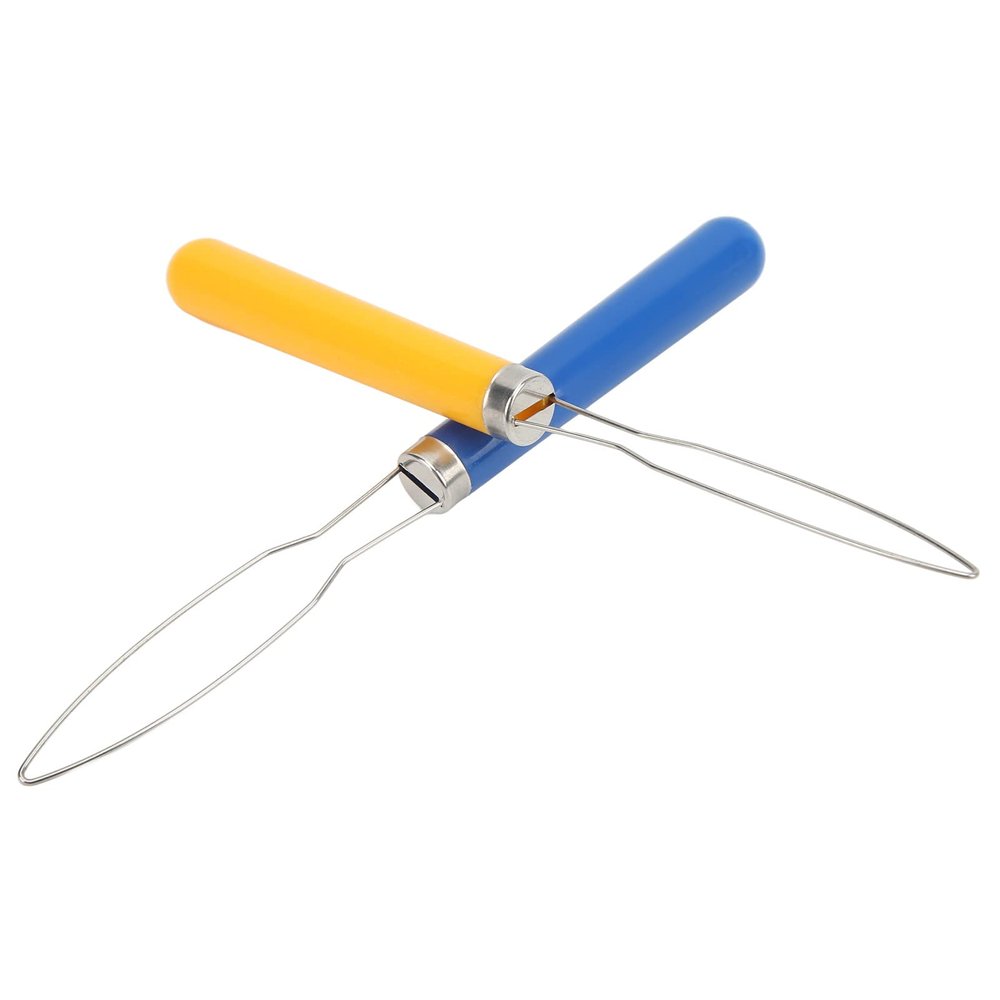 2PCS Button Hook, Multi Color Mix Button Hook Helper, Portable Button Hook Tool for Sewing Tailoring