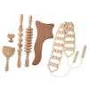Hoement Wooden Massage Tools Set 6 Pcs Lymphatic Flow Cup, Back Massager Stick for Circulation Enhancement and Stress Relief view 1