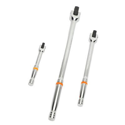 3Pcs Breaker Bar Set 1/2 3/8 1/4 Inch Drive CR V Steel Flexible Heavy Duty Breaker Bar for Repair Maintenance