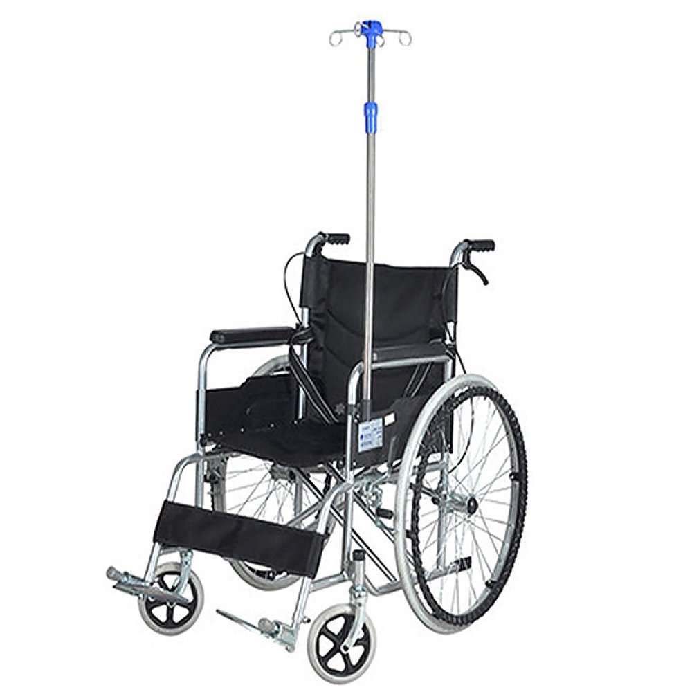 IV Poles for Wheelchair Stand 4 Hooks Portable IV Stand Wheelchair Telescopic IV Pole Height Adjusts