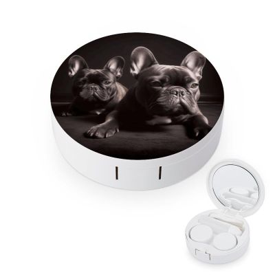 YHEGBFD Spectacle Case,French Bulldog Contact Lens Case,portable Contact Lens Case,contact Lens Box with Mirror