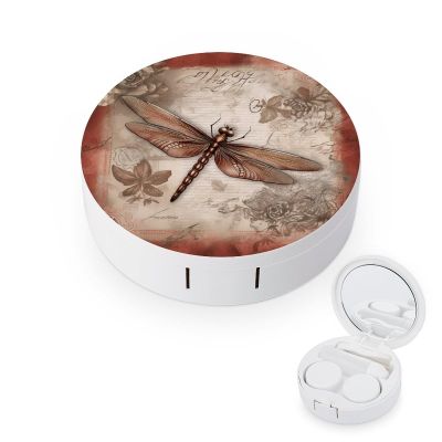 YHEGBFD Spectacle Case,Dragonfly Bee Contact Lens Case,portable Contact Lens Case,contact Lens Box with Mirror