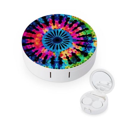 YHEGBFD Spectacle Case,Exotic Tribe Tie Dye Style Contact Lens Case,portable Contact Lens Case,contact Lens Box with Mirror