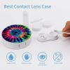 YHEGBFD Spectacle Case,Exotic Tribe Tie Dye Style Contact Lens Case,portable Contact Lens Case,contact Lens Box with Mirror view 3