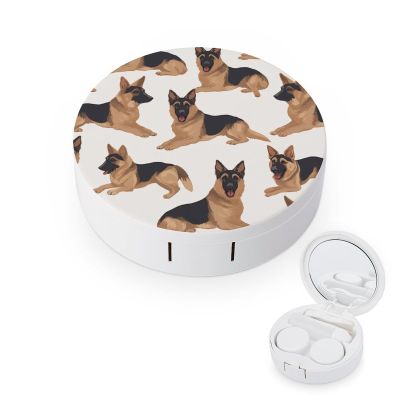 YHEGBFD Spectacle Case,German Shepherd Contact Lens Case,portable Contact Lens Case,contact Lens Box with Mirror