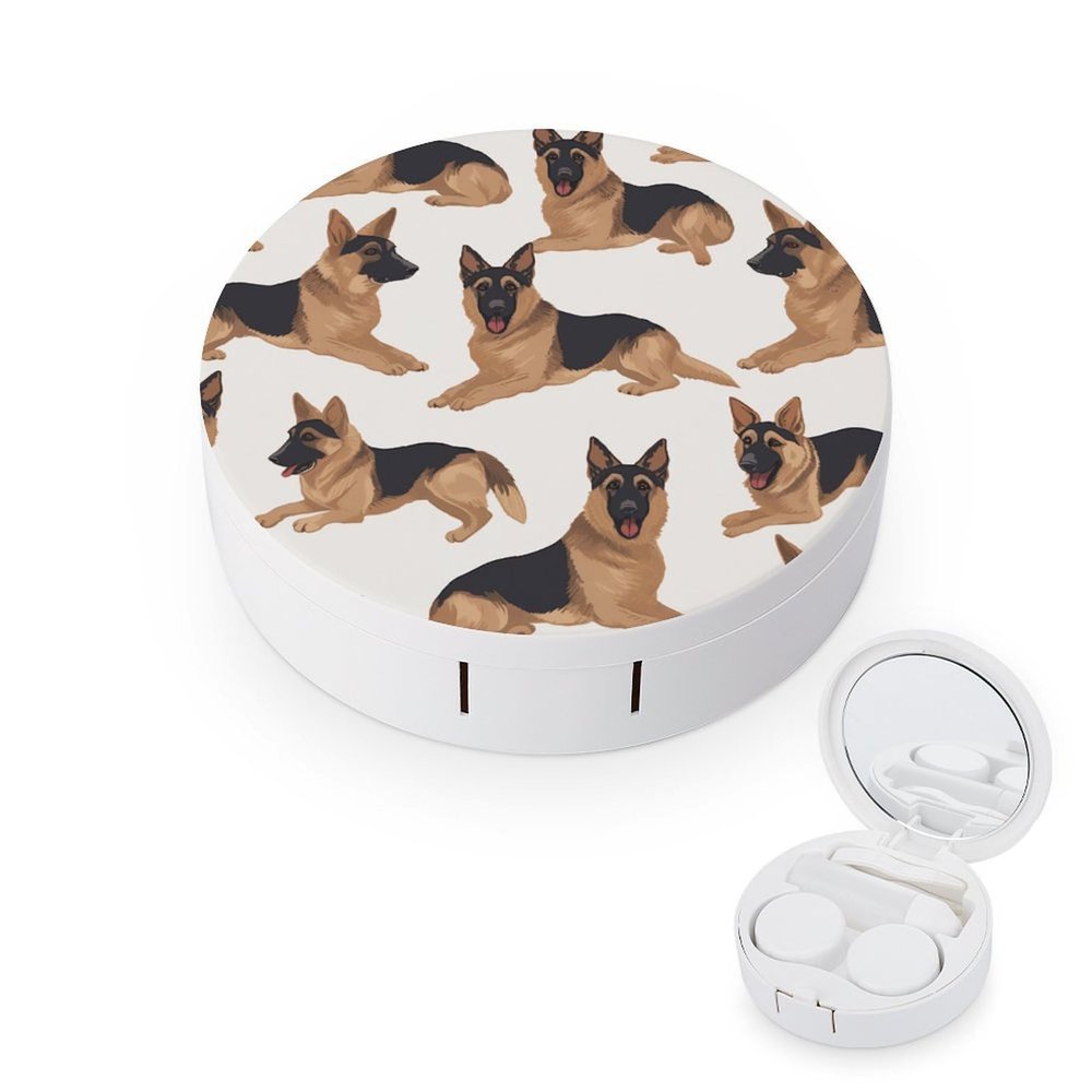 YHEGBFD Spectacle Case,German Shepherd Contact Lens Case,portable Contact Lens Case,contact Lens Box with Mirror