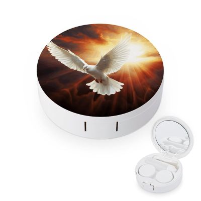 YHEGBFD Spectacle Case,Dove Sun Art Contact Lens Case,portable Contact Lens Case,contact Lens Box with Mirror
