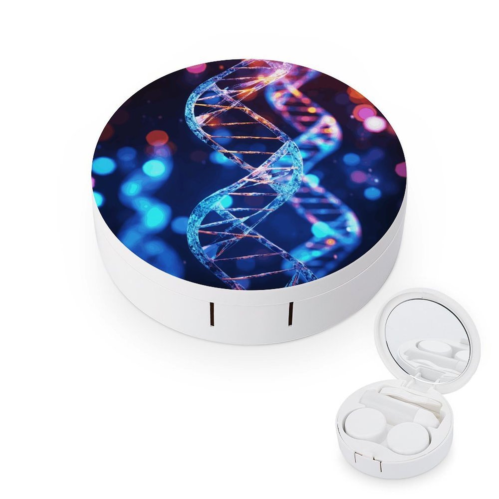 YHEGBFD Spectacle Case,DNA Genetic Helix Contact Lens Case,portable Contact Lens Case,contact Lens Box with Mirror