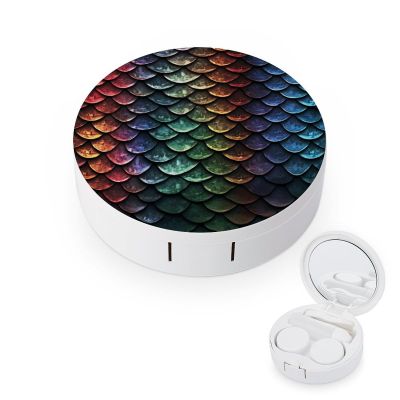 YHEGBFD Spectacle Case,Dragon Scale Contact Lens Case,portable Contact Lens Case,contact Lens Box with Mirror