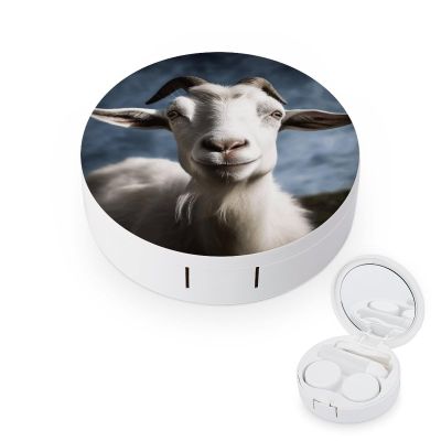 YHEGBFD Spectacle Case,Goat Contact Lens Case,portable Contact Lens Case,contact Lens Box with Mirror