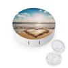 YHEGBFD Spectacle Case,Heart Shape Romantic Beach Contact Lens Case,portable Contact Lens Case,contact Lens Box with Mirror view 1