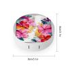 YHEGBFD Spectacle Case,Hawaiian Flower Print Contact Lens Case,portable Contact Lens Case,contact Lens Box with Mirror view 2