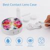 YHEGBFD Spectacle Case,Hawaiian Flower Print Contact Lens Case,portable Contact Lens Case,contact Lens Box with Mirror view 3