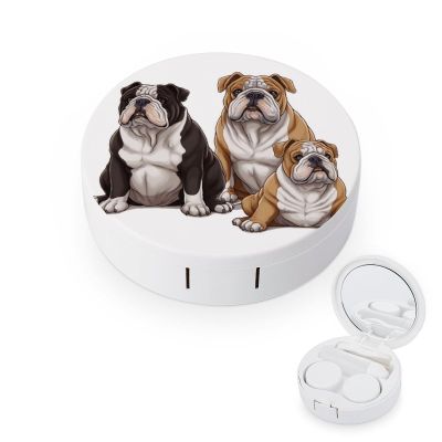 YHEGBFD Spectacle Case,English Bulldogs Contact Lens Case,portable Contact Lens Case,contact Lens Box with Mirror