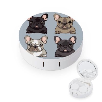 YHEGBFD Spectacle Case,French Bulldog Contact Lens Case,portable Contact Lens Case,contact Lens Box with Mirror