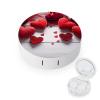 YHEGBFD Spectacle Case,Handmade Red Hearts Contact Lens Case,portable Contact Lens Case,contact Lens Box with Mirror view 1