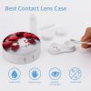 YHEGBFD Spectacle Case,Handmade Red Hearts Contact Lens Case,portable Contact Lens Case,contact Lens Box with Mirror view 3